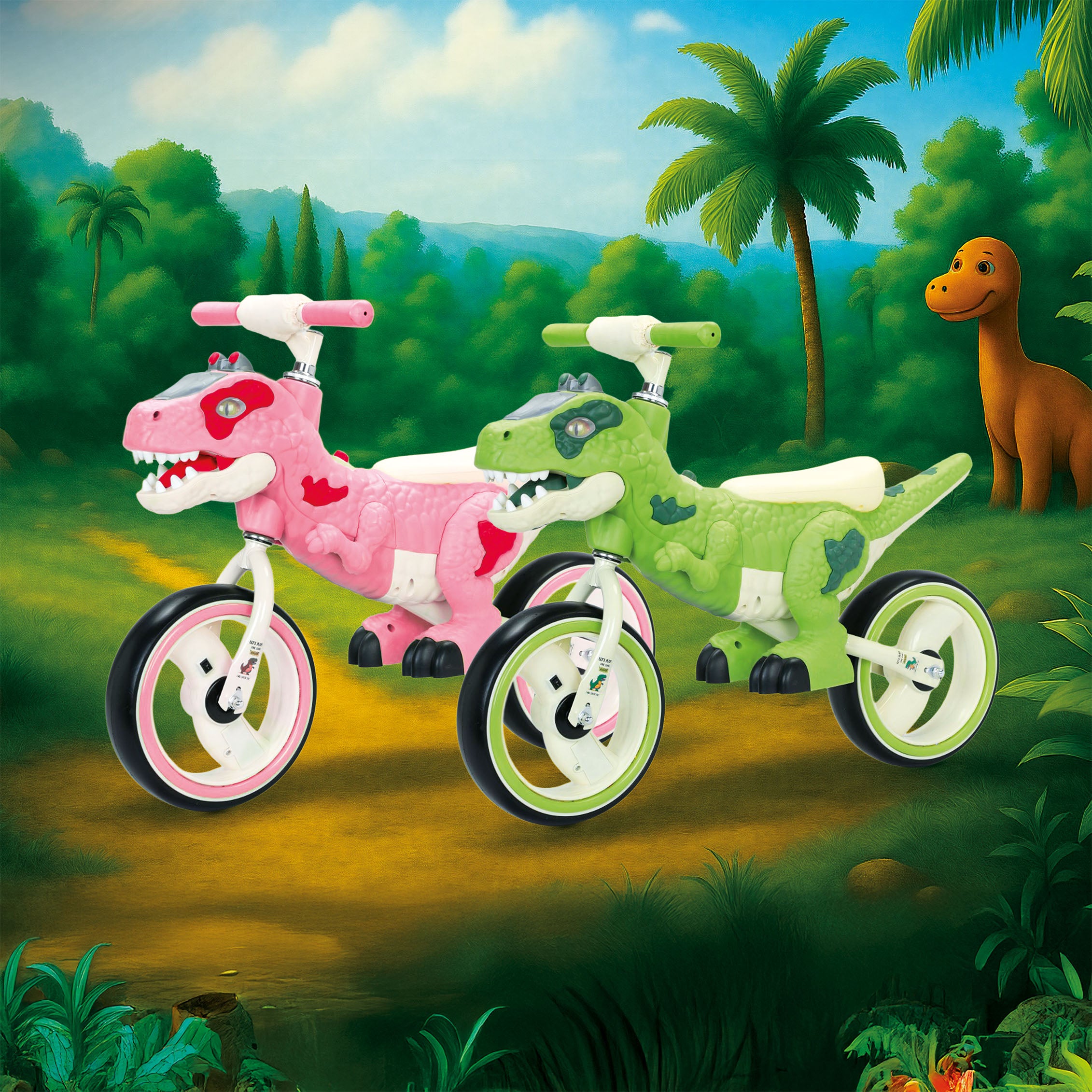 dino mtb kinderfahrrad 3D Dinosaur Balance Bike with LED & Sound – Dino Driver